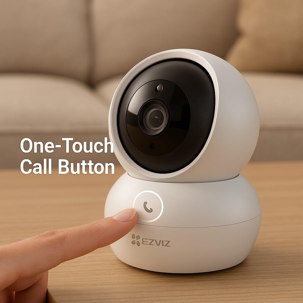 EZVIZ by Hikvision | 2K⁺/4MP AI Pan Tilt Home Security Wi-Fi Smart Camera | OneTouch Call Button | Motion Detection | Smart Color Night Vision | Panaromic View|SDCard Upto 512Gb|Alexa Enabled|H6C PRO