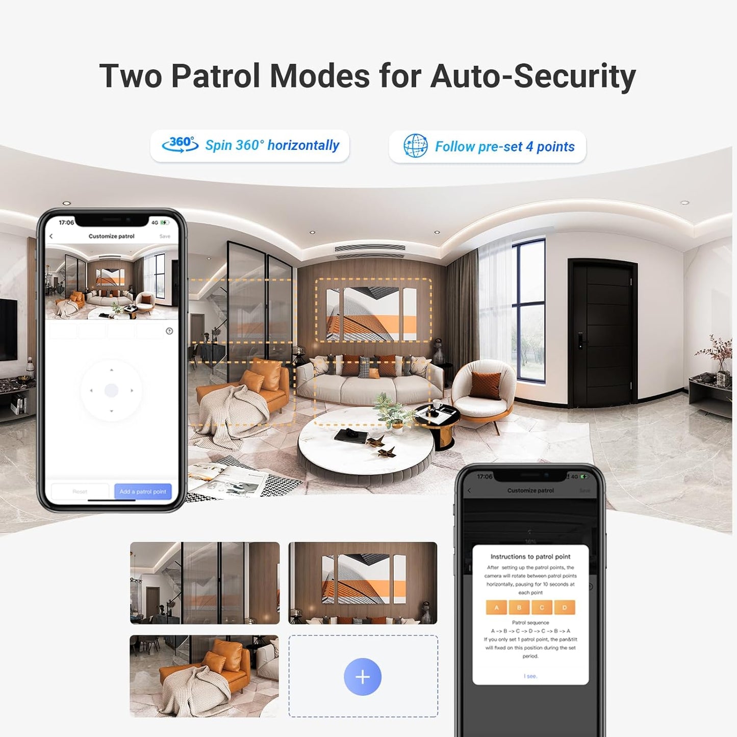 EZVIZ by Hikvision|H7C Dual-Lens Pan & Tilt Wi-Fi Camera|Dual 2k Lenses Resolution|Two Way Calling|360 Panoramic View|Color Night Vision|Privacy Mode|MicroSD Card Support Upto 512GB|White