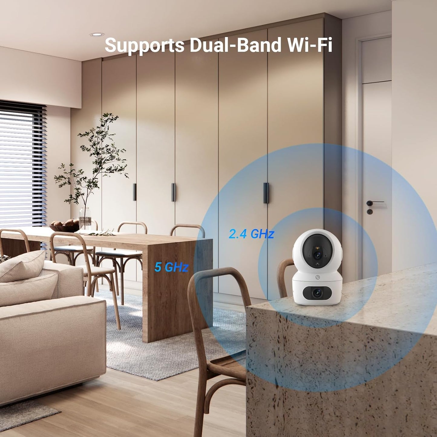 EZVIZ by Hikvision|H7C Dual-Lens Pan & Tilt Wi-Fi Camera|Dual 2k Lenses Resolution|Two Way Calling|360 Panoramic View|Color Night Vision|Privacy Mode|MicroSD Card Support Upto 512GB|White