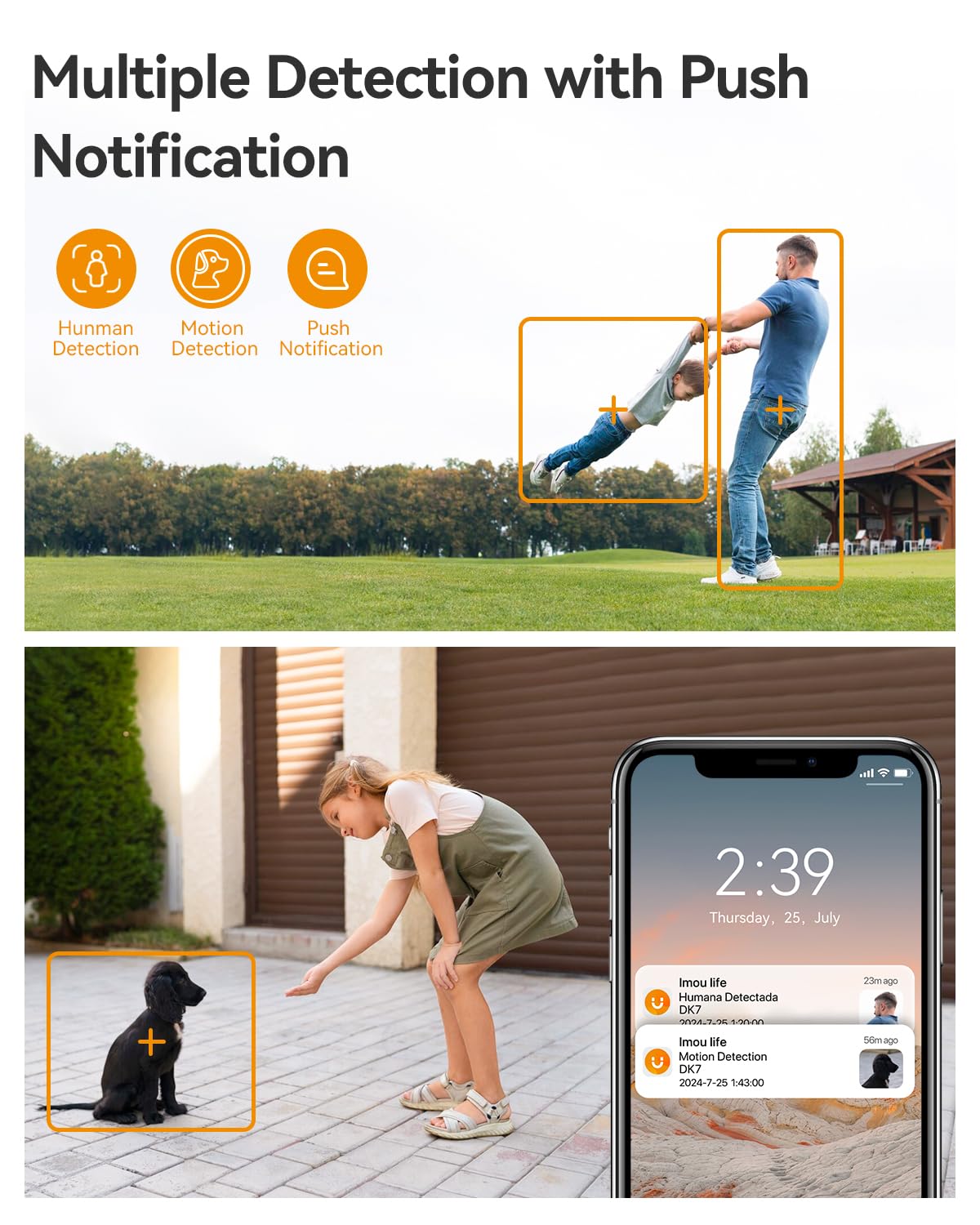 Imou 3MP CCTV Camera for Home Outdoor, 360° Security WiFi Camera, Full Color Night Vision 30M, Human Detection, 2-Way Talk, Siren Alarm, Compatible with Alexa, Supports 512GB SD Card, IP66, DK7
