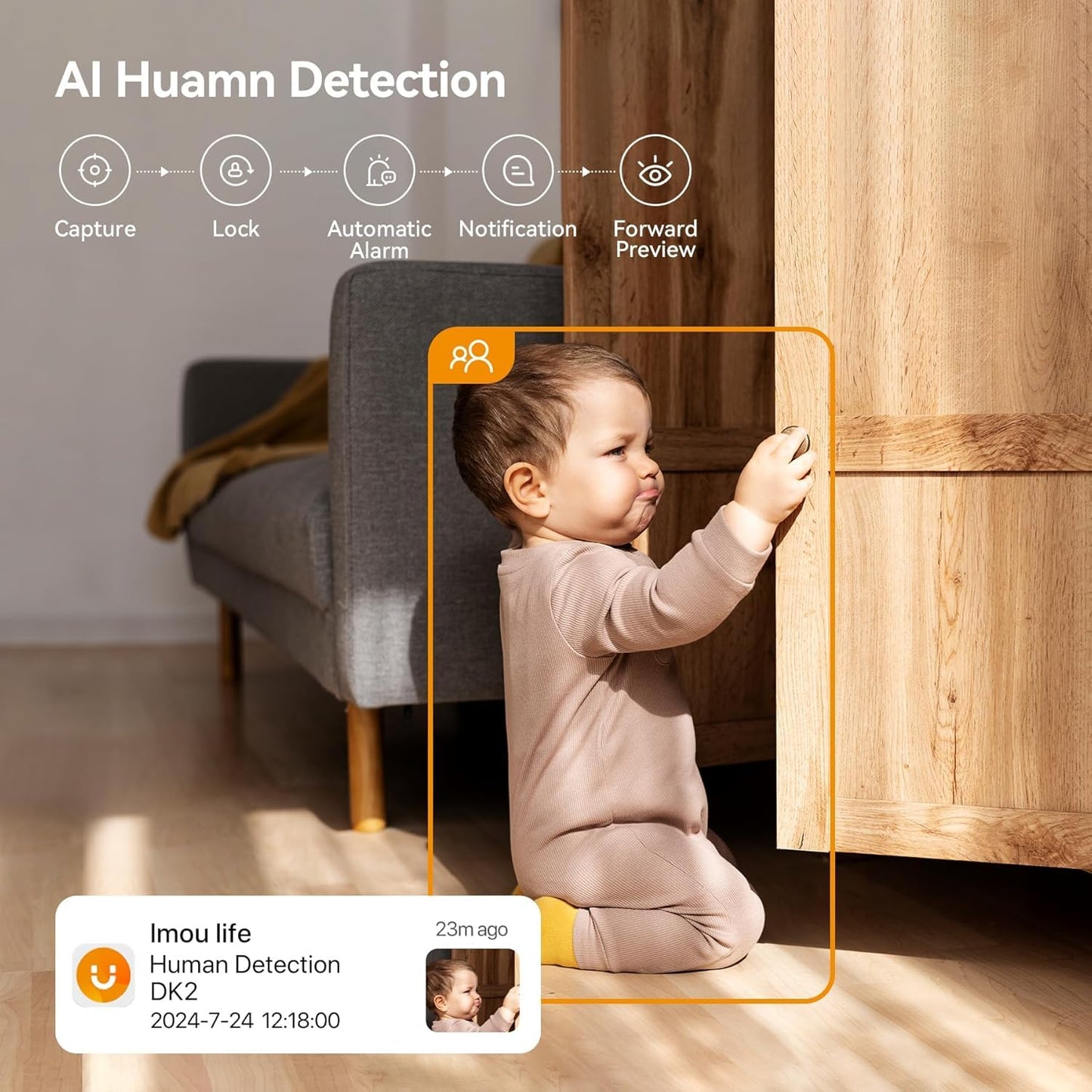 mou 4MP 2.5K QHD Image Smart CCTV Security WiFi Camera for Home, 360° Coverage, AI Human Detection, Siren Alarm, Night Vision 10M, 2-Way Talk, Supports 256GB SD Card, WiFi & Ethernet Connection