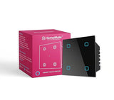 HomeMate® Wi-Fi Smart 4 Gang Touch Switch (Black, Pack of 1) | No Hub Required | Works with Amazon Alexa, Google Assistant & Siri