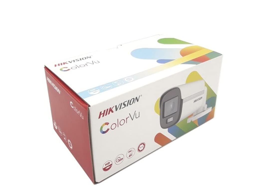 HIKVISION 2MP ColorVu Bullet Camera DS-2CE10DF0T-PFS IP67 White Wired 1Full HD 1080p