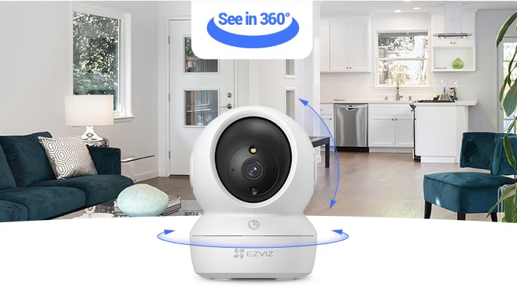 EZVIZ by Hikvision | 2K⁺/4MP AI Pan Tilt Home Security Wi-Fi Smart Camera | OneTouch Call Button | Motion Detection | Smart Color Night Vision | Panaromic View|SDCard Upto 512Gb|Alexa Enabled|H6C PRO