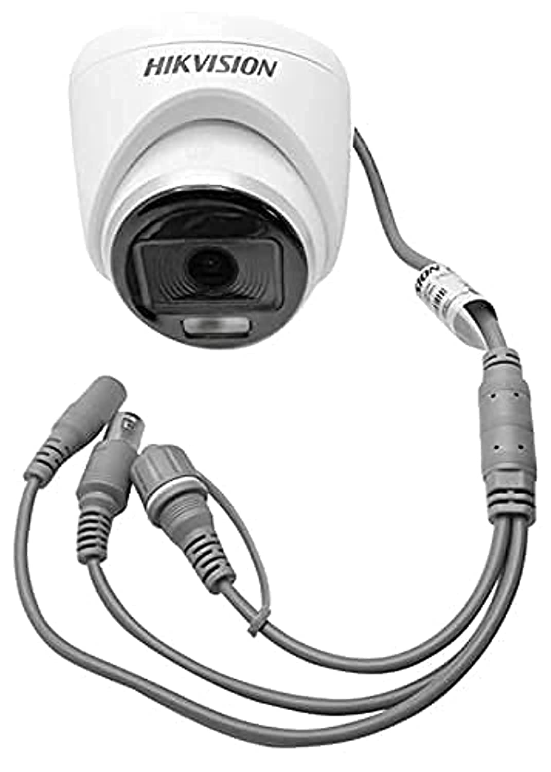 HIKVISION Color-VU DS-2CE70DF0T-PF 2 MP Night Vision Dome Indoor CCTV, Compatible for All HIKVISION 2MP and Above DVRs 3.6 mm Lens and Light Distance 20 m (Wired, White, 1080p)
