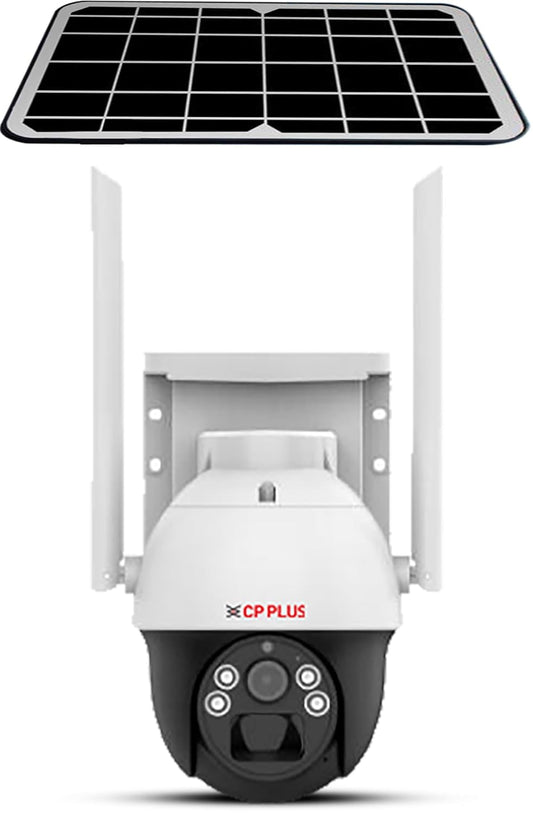 CP Plus 4MP 2K QHD 4G Outdoor PT Solar Camera | Built-in Battery Support | Two Way Talk | PIR Motion Detection Alerts | Full Color Night Vision | SD Card (Up to 256 GB) CP-Z44R
