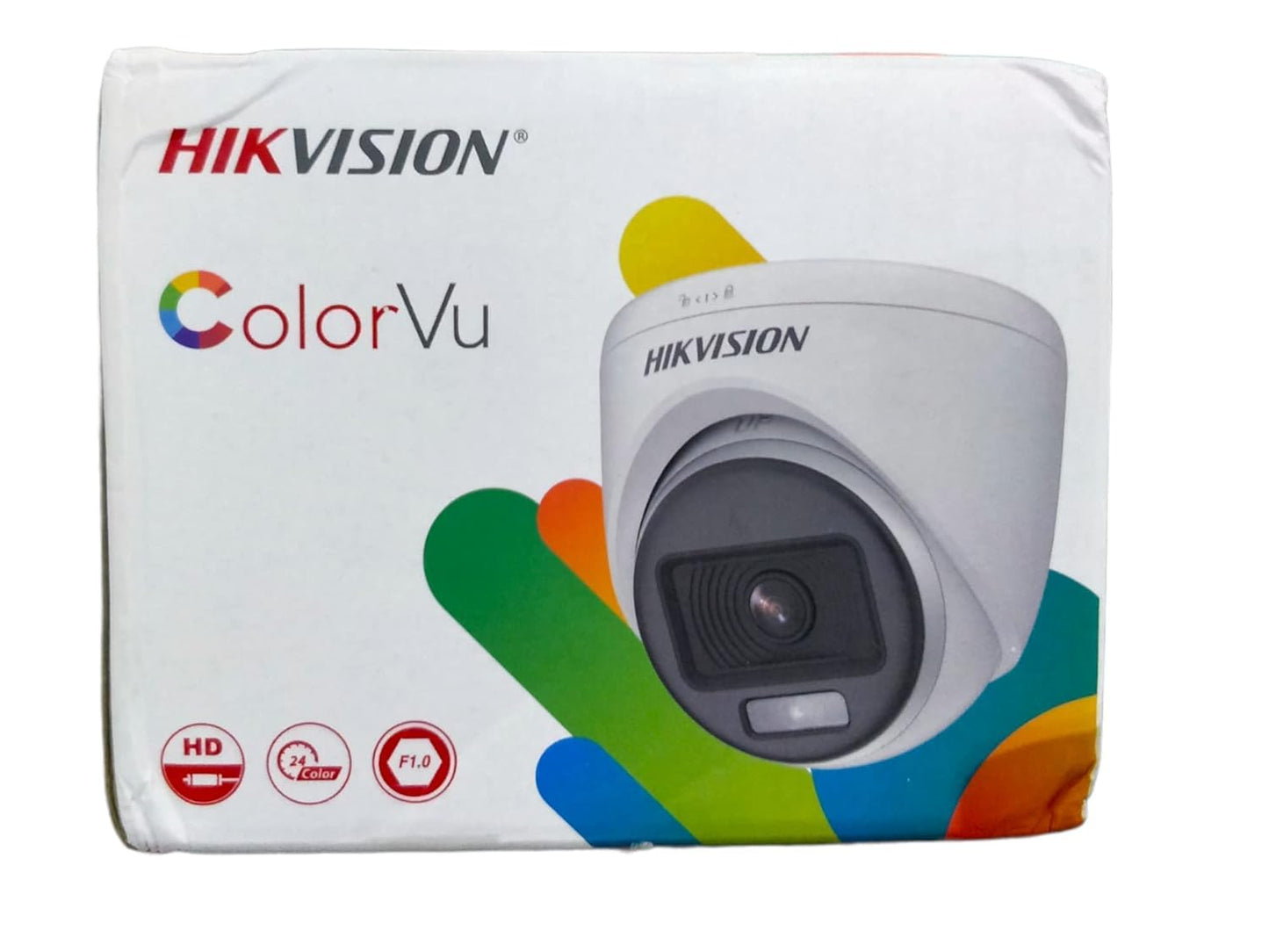 HIKVISION Color-VU DS-2CE70DF0T-PF 2 MP Night Vision Dome Indoor CCTV, Compatible for All HIKVISION 2MP and Above DVRs 3.6 mm Lens and Light Distance 20 m (Wired, White, 1080p)