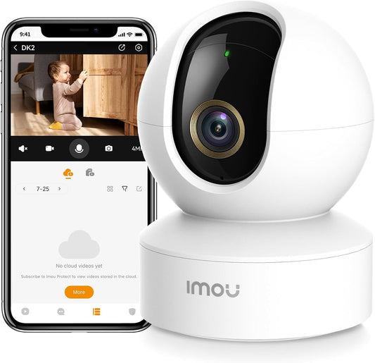 mou 4MP 2.5K QHD Image Smart CCTV Security WiFi Camera for Home, 360° Coverage, AI Human Detection, Siren Alarm, Night Vision 10M, 2-Way Talk, Supports 256GB SD Card, WiFi & Ethernet Connection