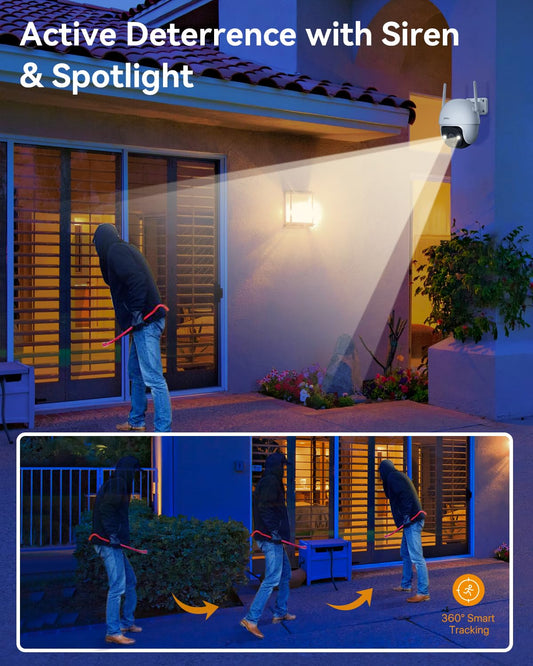 Imou 3MP CCTV Camera for Home Outdoor, 360° Security WiFi Camera, Full Color Night Vision 30M, Human Detection, 2-Way Talk, Siren Alarm, Compatible with Alexa, Supports 512GB SD Card, IP66, DK7