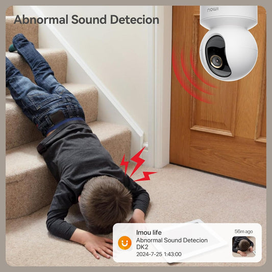 mou 4MP 2.5K QHD Image Smart CCTV Security WiFi Camera for Home, 360° Coverage, AI Human Detection, Siren Alarm, Night Vision 10M, 2-Way Talk, Supports 256GB SD Card, WiFi & Ethernet Connection